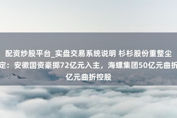 配资炒股平台_实盘交易系统说明 杉杉股份重整尘埃落定：安徽国资豪掷72亿元入主，海螺集团50亿元曲折控股