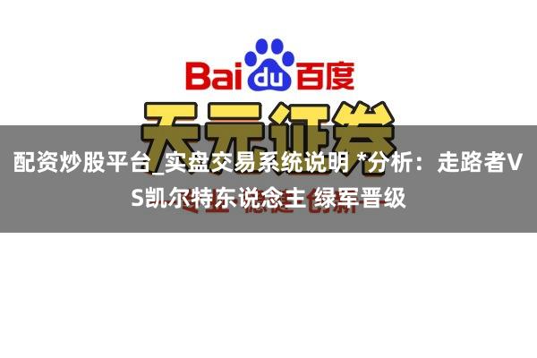 配资炒股平台_实盘交易系统说明 *分析：走路者VS凯尔特东说念主 绿军晋级
