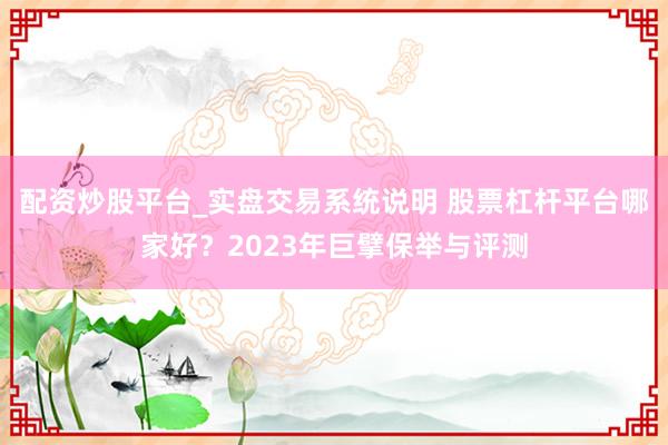 配资炒股平台_实盘交易系统说明 股票杠杆平台哪家好？2023年巨擘保举与评测